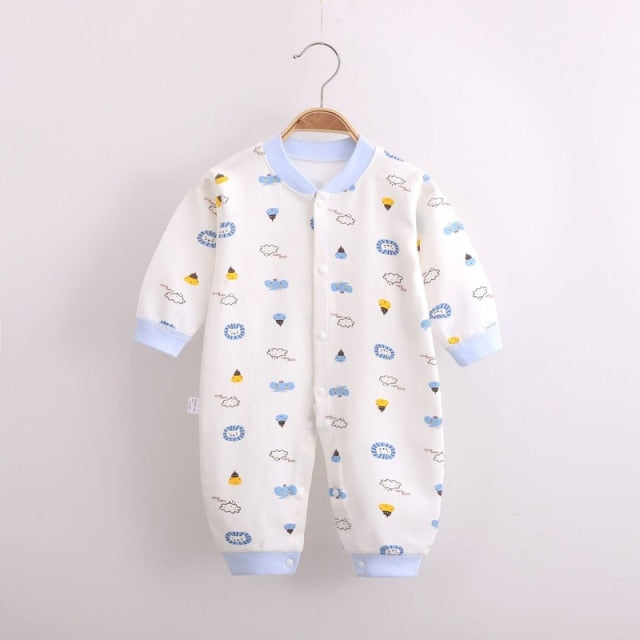 Long-Sleeved Cotton Jumpsuit for Baby and Newborn