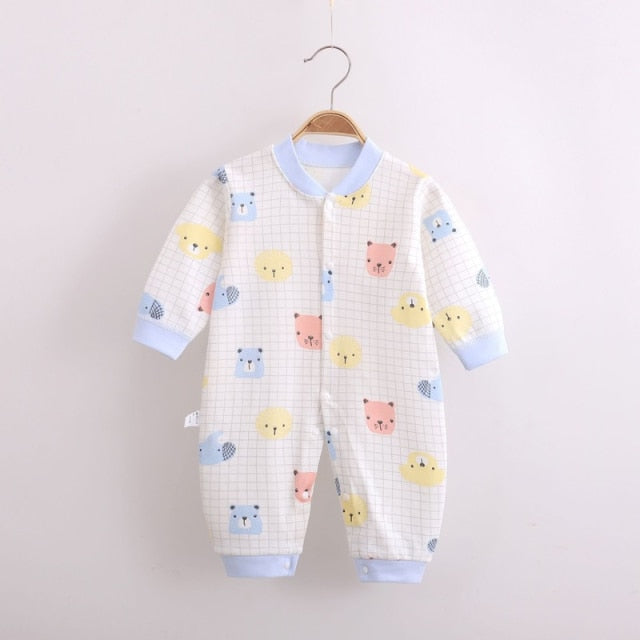 Long-Sleeved Cotton Jumpsuit for Baby and Newborn