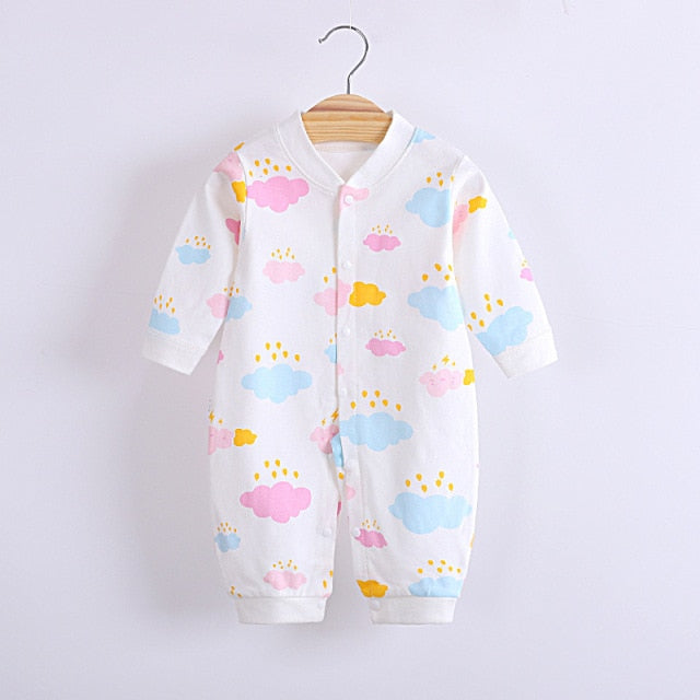 Long-Sleeved Cotton Jumpsuit for Baby and Newborn