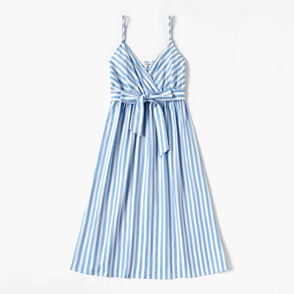 Matching Family Outfit - Blue and White Stripes Look