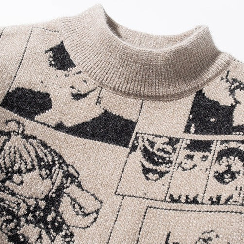 Winter Wool Knitted Oversized Anime Sweater