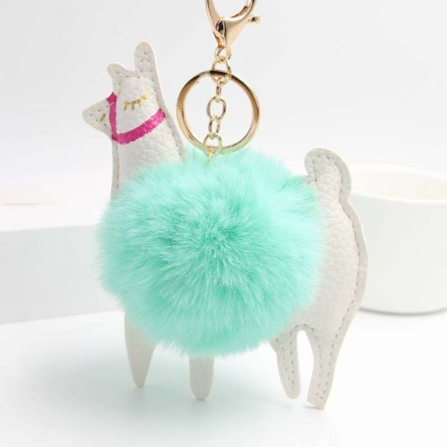 Cute Keychain with Pompom - Llama shape