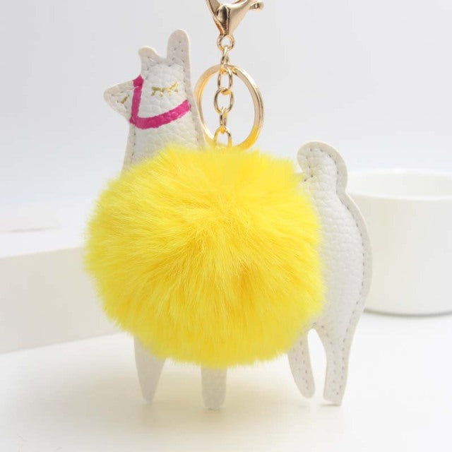 Cute Keychain with Pompom - Llama shape