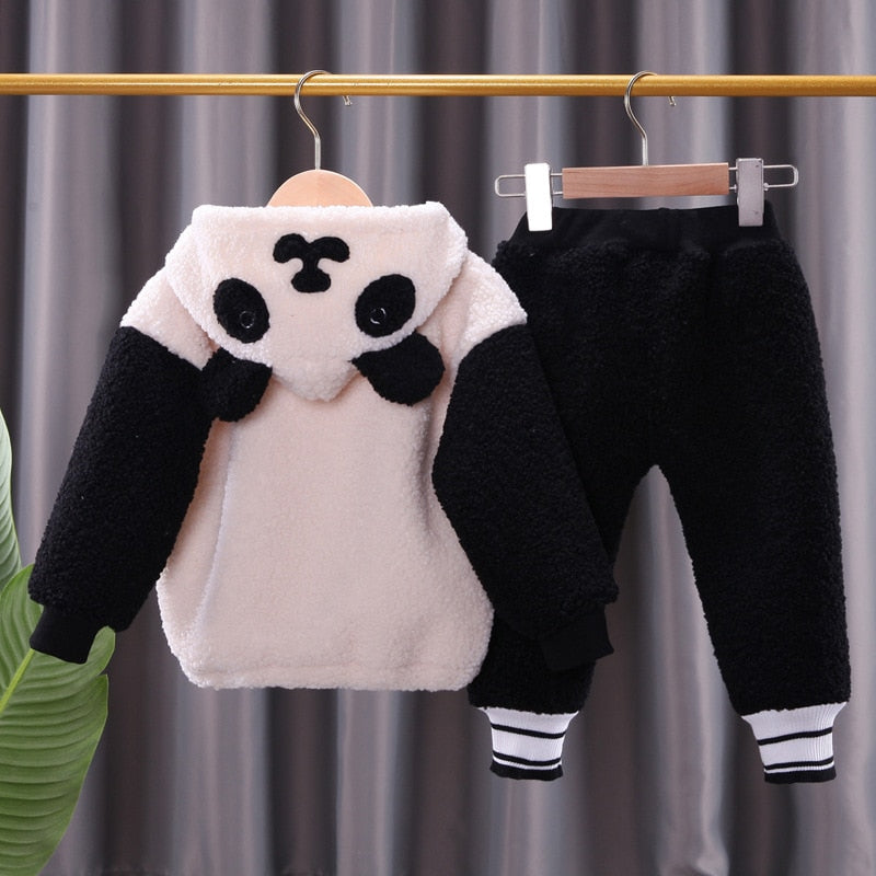 Panda Hooded Sweatshirt and Pants Outfit Set - 2 pieces baby outfit