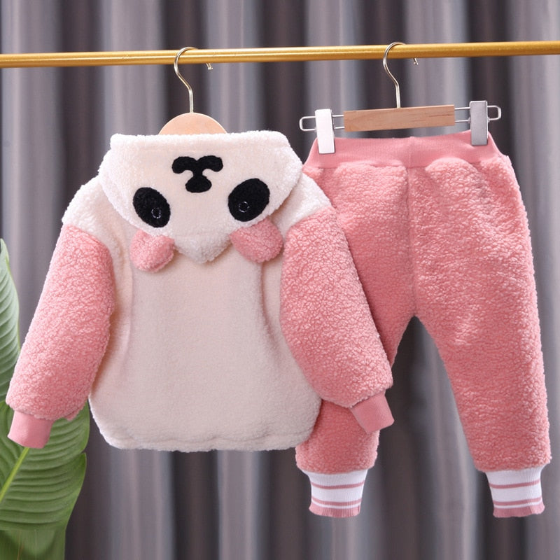 Panda Hooded Sweatshirt and Pants Outfit Set - 2 pieces baby outfit