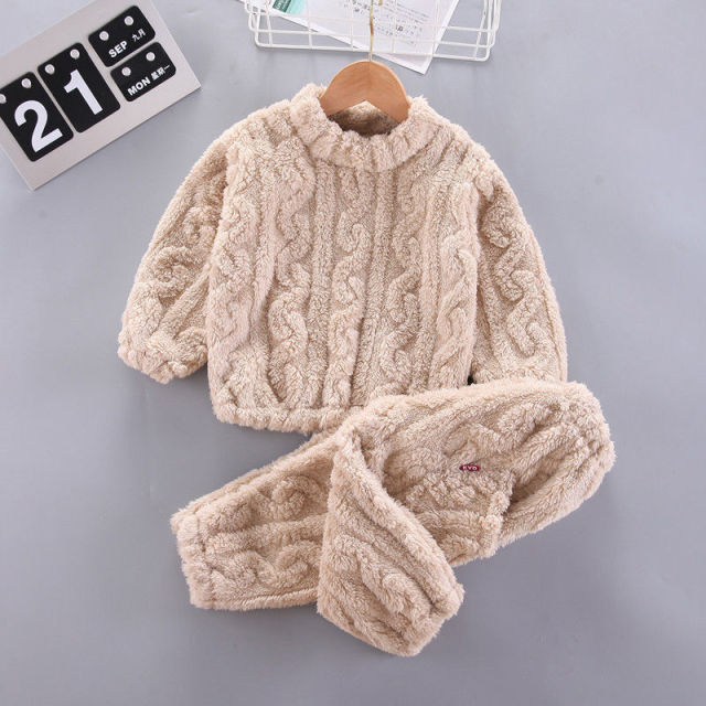 Baby Plush Set Outfit - Pants and Long Sleeve Blouse - 2 Pieces Pack