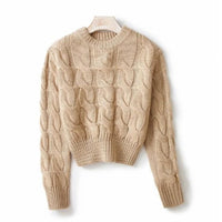 Winter Autumn Knit Cropped Sweater Pullover