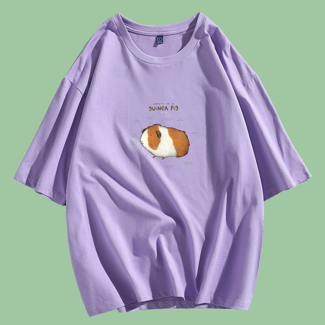 Guinea Pig Cotton Pyjamas - Mid-Length Sleeves T-Shirt & Pants Set