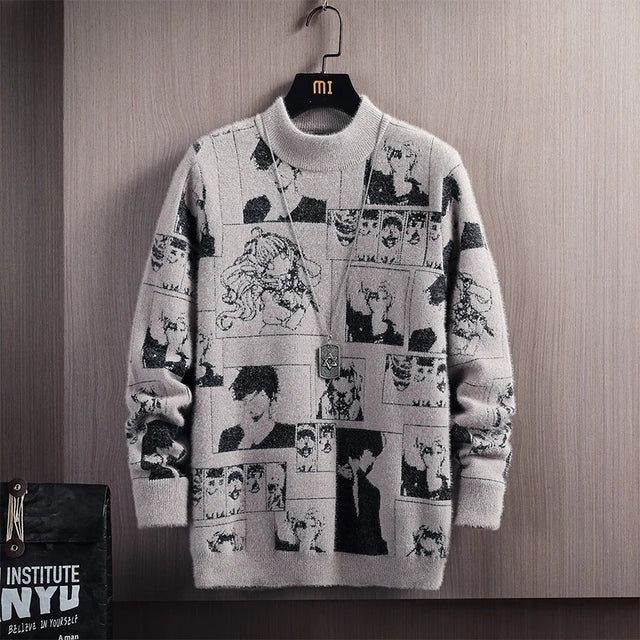 Winter Wool Knitted Oversized Anime Sweater